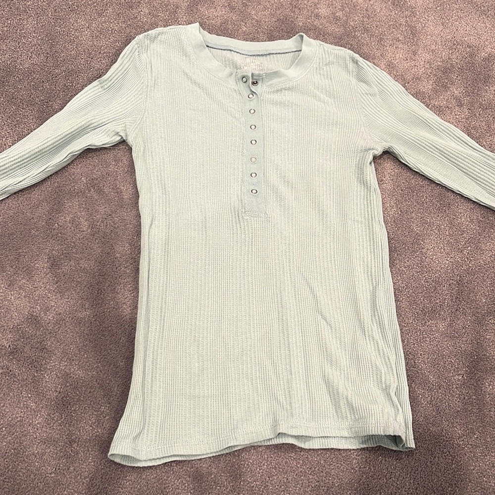 aerie teal Henley top
